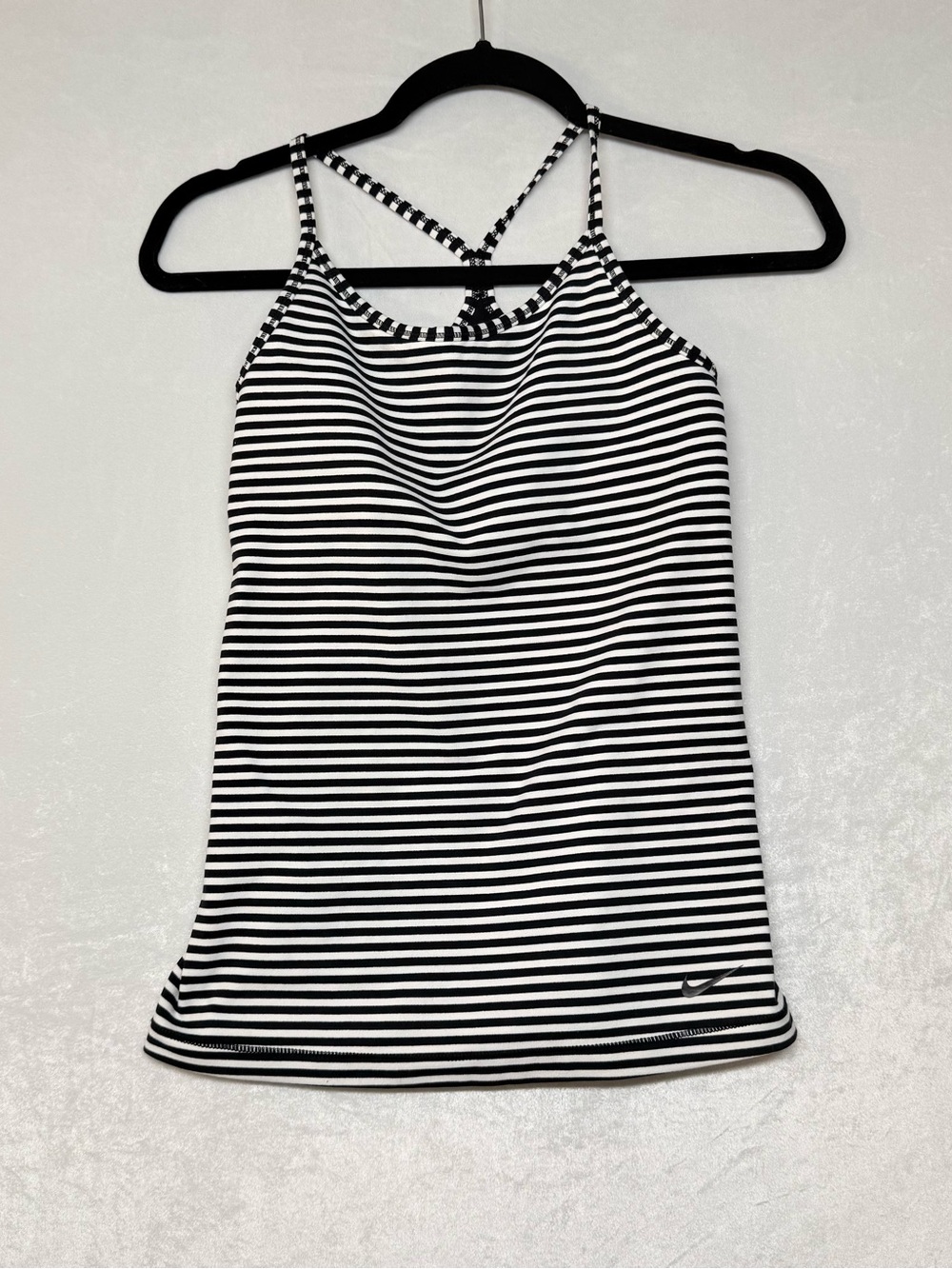 Nike Dri-Fit Black and White Striped Women’s Camisole Tank